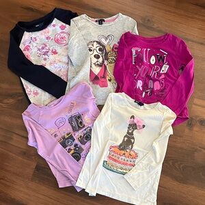 GAP Kids Long Sleeve Tees - Floral, Graphic, and Fun